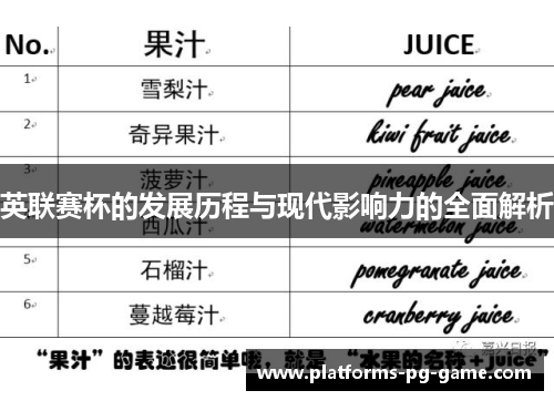 英联赛杯的发展历程与现代影响力的全面解析